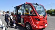 自動運転バスの乗り心地を体感　岐阜市で公共交通フェア