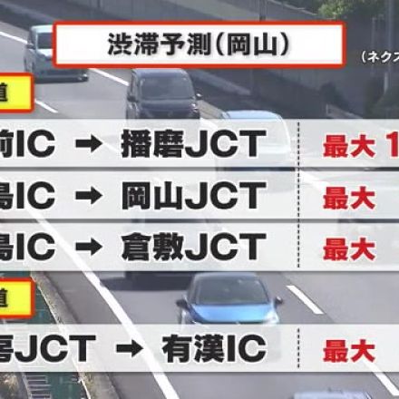 Ｕターンラッシュ　５月５日午後には岡山県内でも高速道渋滞予測　ＪＲ在来線は５日ピークか【岡山】