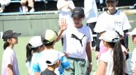 伊達公子さん直伝、子どもらナイスショット　岐阜市でテニスクリニック