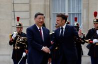 中国主席に「均衡の取れた貿易」要求、仏大統領と欧州委員長が会談