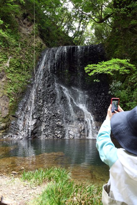 心癒やす秘境の名瀑　四方木不動滝に新緑映える　鴨川（千葉県）