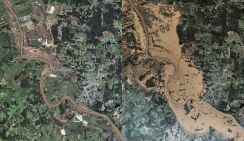 ブラジル南部洪水 衛星写真が捉えた被災地