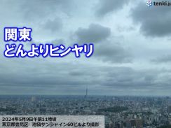 関東はどんよりヒンヤリ　天気はゆっくり回復へ　日中は4月並みの気温