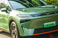 日産が新型「SUV“ミニバン”」初公開！ 斬新ヘッドライト＆流行りの“オシャグリーン”採用！ 超シンプル内装が超カッコイイ「VX6」中国に登場