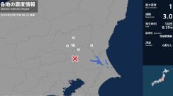 茨城県、栃木県で最大震度1の地震　茨城県・笠間市、筑西市、栃木県・宇都宮市、栃木市、下野市