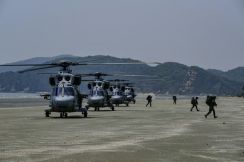 韓国軍　黄海で合同島しょ防衛訓練を実施