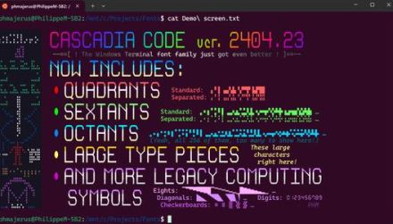 Microsoftのコーディングフォント「Cascadia Code」が3年ぶりのメジャー更新