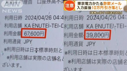 「未納の電気料金あります」　東京電力かたる詐欺メール急増…カード情報の悪用被害も