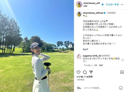 ももクロ 玉井詩織、ミニスカ姿でゴルフ満喫　見事なスウィングに「ウェアもフォームも綺麗」