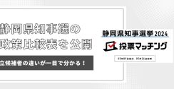 【静岡県知事選挙2024】立候補者の政策を一覧で比較！賛否が分かれたのはどの政策？
