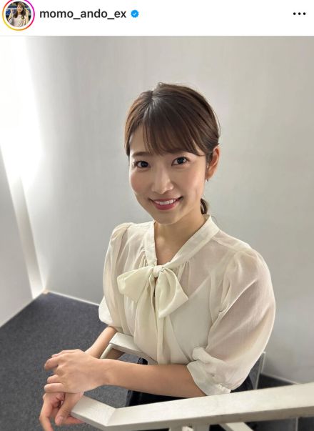 テレ朝・安藤萌々アナ、白ブラウス×レーススカートの上品コーデがお似合い！「素敵すぎます」「着こなし上手」の声