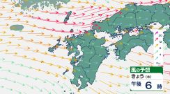 長崎県対馬市鰐浦で最大瞬間風速22.4m 強風に注意　長崎県内の暴風警報は注意報に切り替え