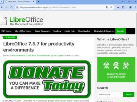 「LibreOffice 7.6」系の最終版が公開 ～スクリプトが無警告で実行される脆弱性も修正