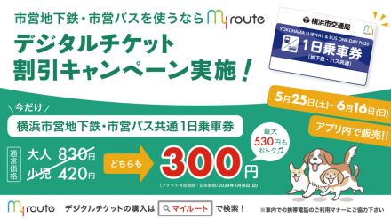 横浜市 地下鉄・バス共通1日乗車券 デジタル版 割引発売