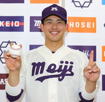 明大・吉田匠吾がリーグ戦初アーチ「新鮮っていうか本当にうれしい気持ちが一番」