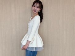 小顔美人な白ニット♪『めざましテレビ』お天気キャスター林佑香さんの毎日コーデ