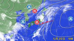 関東は次第に天気回復　沖縄・奄美は21日（火）にかけて激しい雨のおそれ　梅雨入り近い