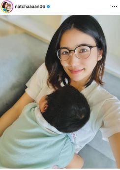 Ｒ―指定の妻・江藤菜摘、“輪郭クレヨンしんちゃん”な第１子との親子ショット公開！我が子の成長もつづる