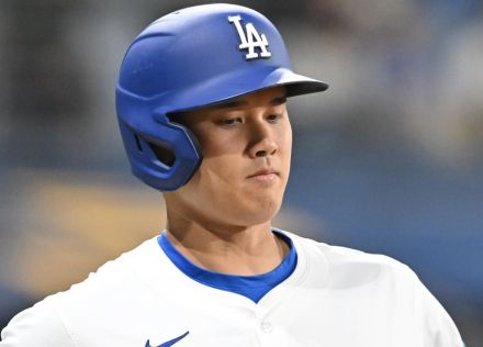 大谷翔平が打った直後に歯ぎしり　悔しさにじんだ打球は左翼フェンス手前で失速　飛距離１０５メートルも