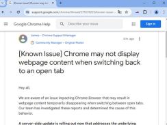 「Google Chrome」でWebページのコンテンツが一時的に表示されなくなる問題が発生中