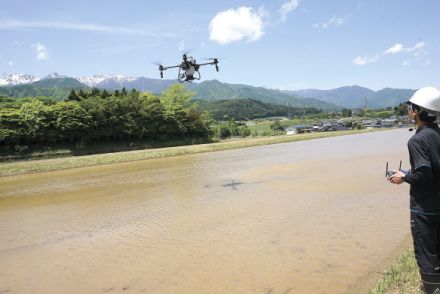 長野県飯島町の「wave」が稲作の実証実験　ドローンで直播栽培