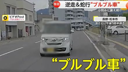 【独自】「挙動がおかしい」約750メートルにわたり小刻みに震え…逆走＆蛇行を続ける“ブルブル車”　長野・松本市