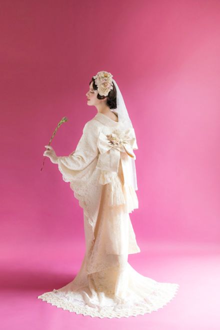 着物スタイリスト、7年越しの“夢の花嫁衣装”がカタチに……　美しいレースで彩られた着物に「わ、わぁぁぁぁ素敵！」「これで結婚式したい」