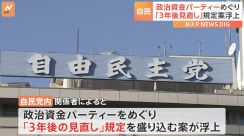 政治資金規正法の改正めぐり　自民党内で「3年後見直し」規定案浮上