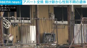 木造2階建てアパート全焼 焼け跡から性別不明の遺体 山梨・南アルプス市