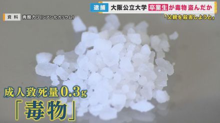 「父親を殺そうと思った」大学から“毒物”盗んだ疑いで卒業生の男を逮捕　父親は無事だが毒物は見つからず