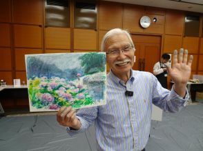 日本橋でアートクレヨン絵画教室　76歳美術系ユーチューバーが指導
