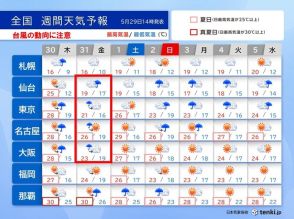 台風1号北上　31日は東海や関東甲信、東北太平洋側で雨・風強まる　高波に注意