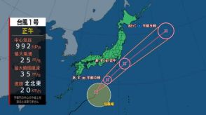 【台風最新情報】台風１号、日本の南を時速20キロで北北東へ進む　31日正午ごろ関東地方の東側を通過へ