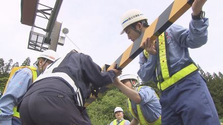 梅雨に備えて「通行規制」訓練　大雨で国道の通行止め想定　福島・いわき市