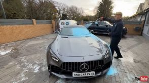 ベンツの高級スポーツカーを徹底洗車　メルセデスAMG「GT R」がピカピカになっていく様子に「素晴らしい」【海外】