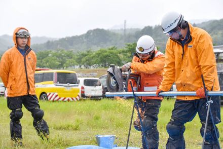 雨にも負けず水防学ぶ  飯田市消防団が出水期前に訓練【長野県】