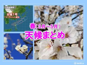 春(3月～5月)の天候まとめ　4月を中心に記録的な高温　西日本を中心に多雨