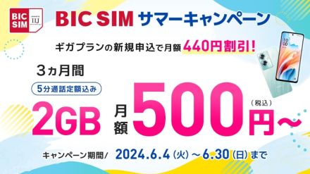 BIC SIMにMNPでiPhoneが1万5000円オフなどの還元、30日まで