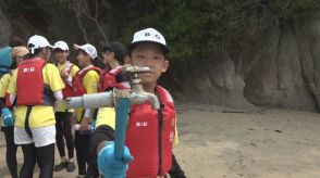 海岸や島で海ごみ拾い　小豆島で「海ごみゼロフェスティバル」　子どもたちがデザインしたごみ箱のお披露目も　香川