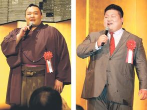 朝乃山「名古屋場所頑張る」、村上「五輪メダル狙う」　東京富山県人会連合会のつどい、活躍誓う