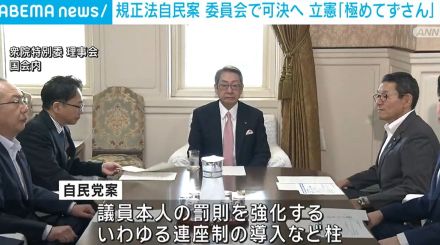 規正法自民案 委員会で可決へ 立憲「極めてずさん」