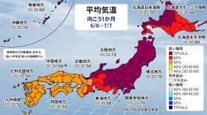 北・東日本中心に高温　西日本の太平洋側～沖縄・奄美は前線の影響受けやすく　気象庁1か月予報