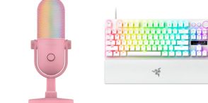 Razerよりホワイトカラーのキーボードやマウス、ピンクのマイクなどキュートな色合いのアイテムが6月14日発売、予約受付中。プロも使うキーボードなど性能面もバッチリ