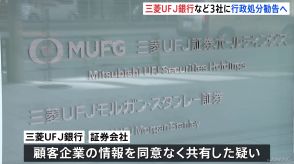 三菱UFJ銀行など3社に対し行政処分勧告を検討　顧客企業の情報を同意なく共有していた疑い　証券取引等監視委員会