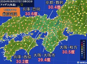 関西　11日ぶりの真夏日　明日8日(土)も熱中症対策を　9日(日)は傘の出番に