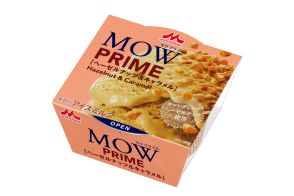 森永乳業、濃厚なキャラメルアイスと香ばしいヘーゼルナッツをあわせた「MOW PRIME ヘーゼルナッツ＆キャラメル」