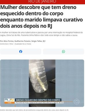 《ブラジル》患者腹部に手袋とドレーン＝2年前の手術の置き忘れ発覚