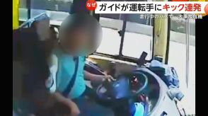 ツアーガイドが運転手に“キック連発”運転中に何度も…“駐車失敗”で給料減ったと腹を立てる　中国・湖南省