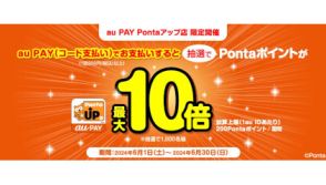 「au PAY Pontaアップ店」で買い物すると抽選でPontaポイントが当たる！