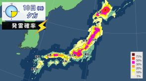 週明け以降は天気急変と熱中症に注意　九州から北海道にかけて蒸し暑い日が増加